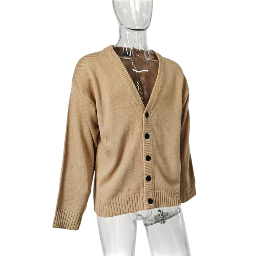 Archer & Vaughn™ Oversized Knit Cardigan – Men's Minimalist V-Neck Sweater Coat