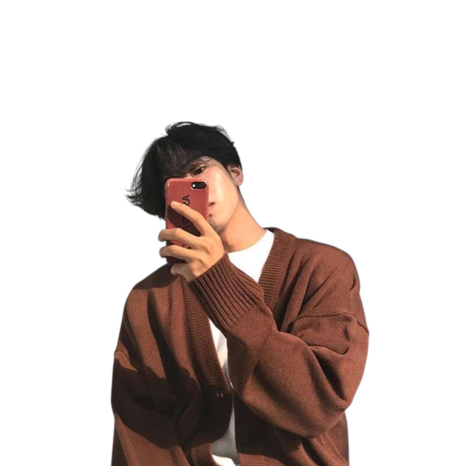 Archer & Vaughn™ Oversized Knit Cardigan – Men's Minimalist V-Neck Sweater Coat