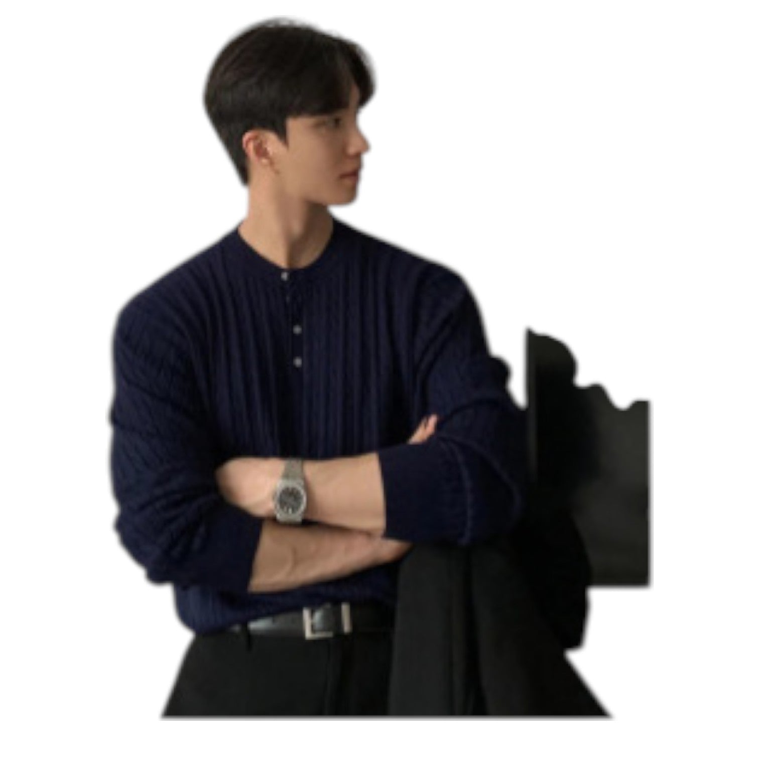 Archer & Vaughn™ Oversized Knit Cardigan – Men's Minimalist V-Neck Sweater Coat
