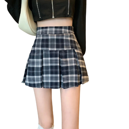 Pleated Tartan Mini Skirt