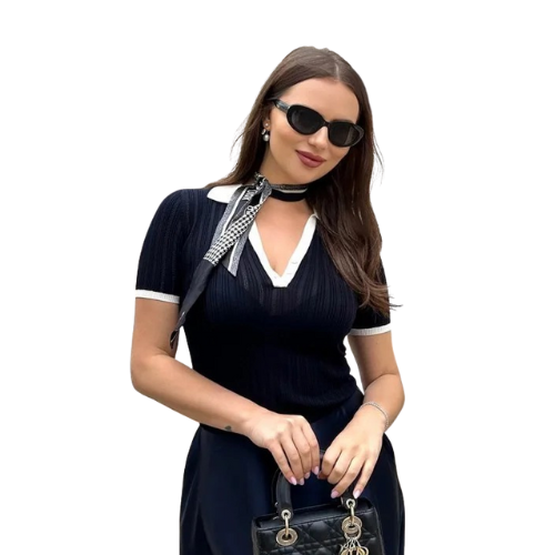 Fitted Knit Button Polo