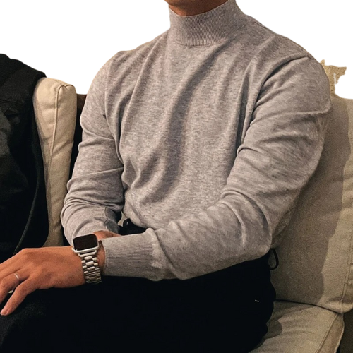 Essential Black Mock Neck Knit Sweater