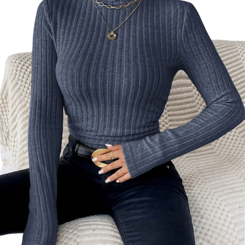 Essential Ribbed Knit Turtleneck Sweater – Slim Fit