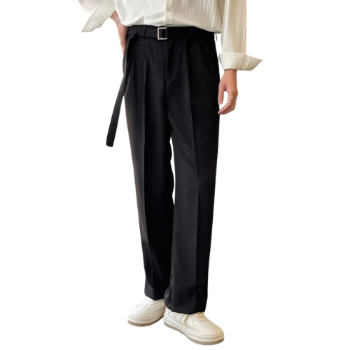 Coffee Brown Casual Pleated Trousers