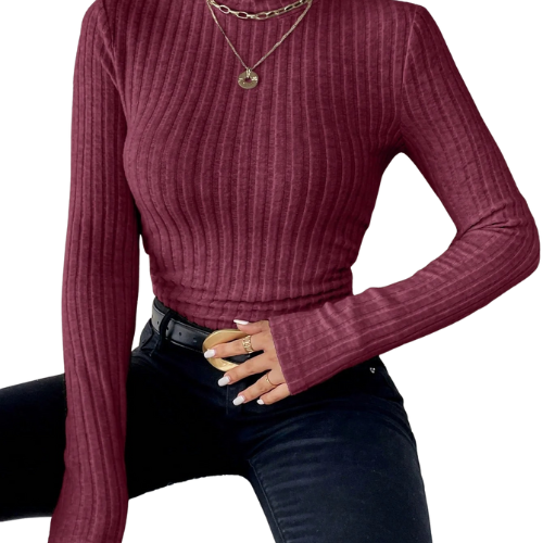 Essential Ribbed Knit Turtleneck Sweater – Slim Fit
