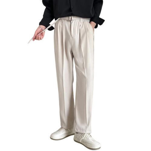 Coffee Brown Casual Pleated Trousers