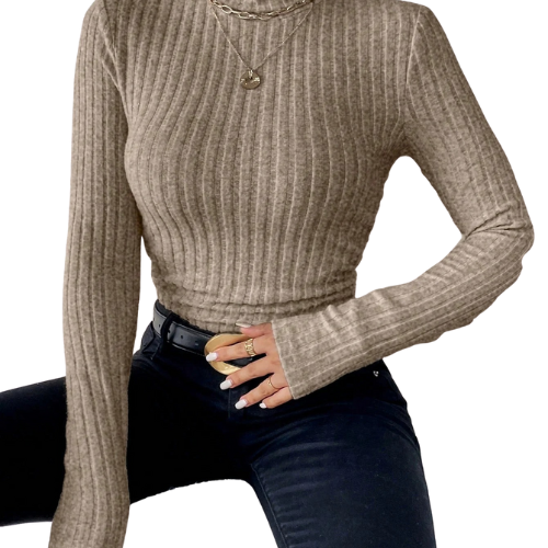 Essential Ribbed Knit Turtleneck Sweater – Slim Fit