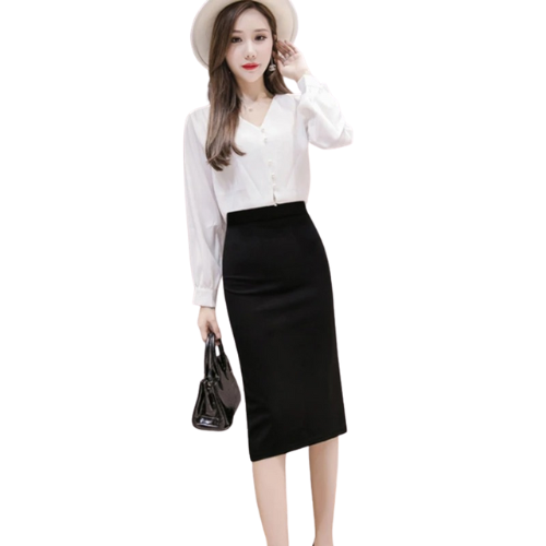 Essential High-Waisted Pencil Skirt