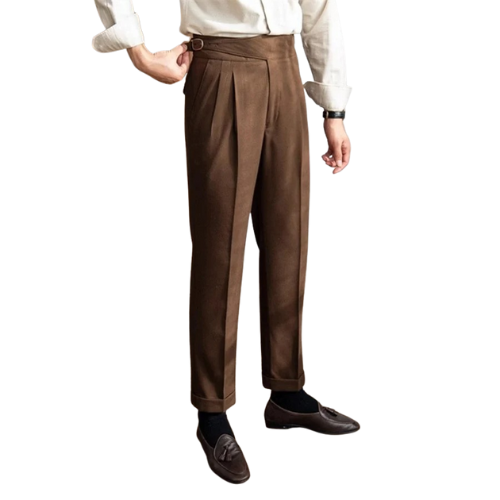 Cream High-Waisted Tailored Trousers