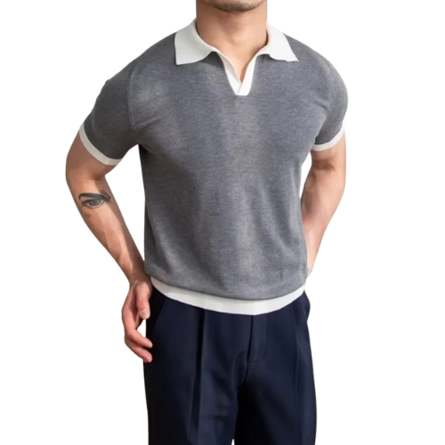 Contrast Collar Knit Polo