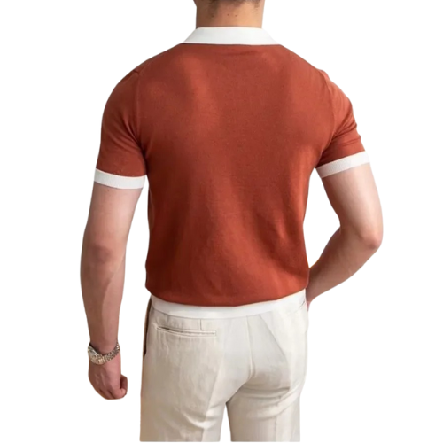 Contrast Collar Knit Polo