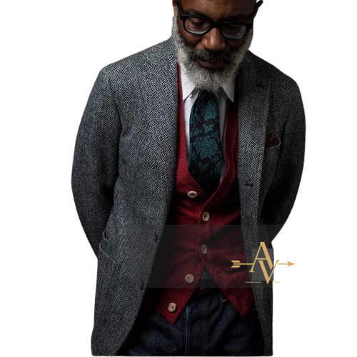 Herringbone Wool Blazer