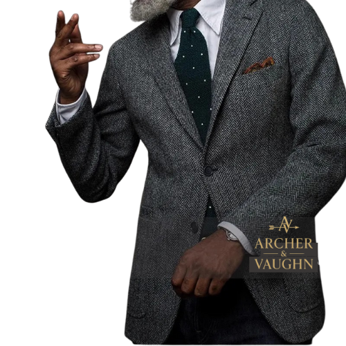 Herringbone Wool Blazer